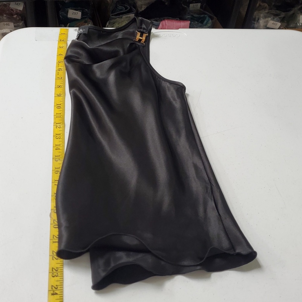 Nicole Miller Y2K Satin Cowl Neck Top Size M Gold Bling Date Night Bratz Long - Picture 8 of 10